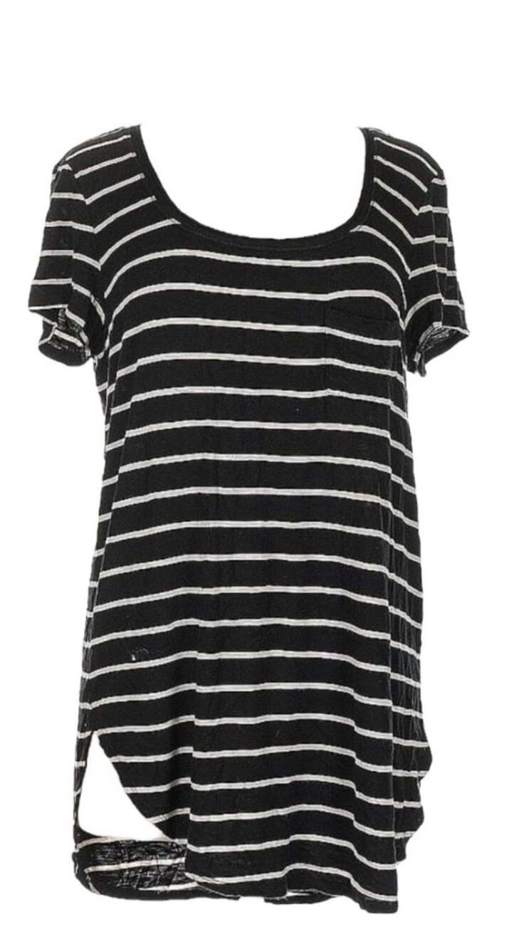 White House Black Market Short Sleeve Tee Rounded Scoop Neck Women’s Size M Blac